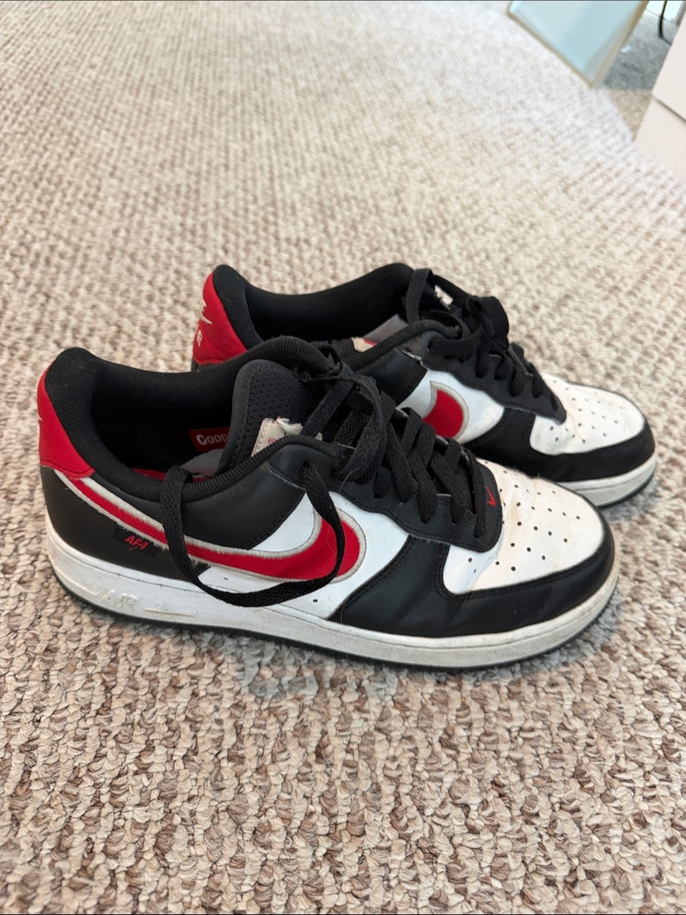 Nike Black, White & Red Low-Top Sneakers